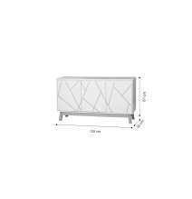 Buffet Blanco-Natural con Patas de Madera - 120x35x67 cm - Mueble Versátil para Sala de Estar.