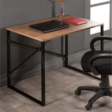 Mesa de Ordenador Estilo Industrial Color Nogal y Negro 90x60x70 Cm