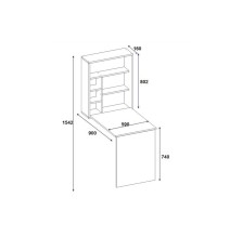 Escitorio - Mesa de trabajo plegable de pared blanco 63x90x154cm